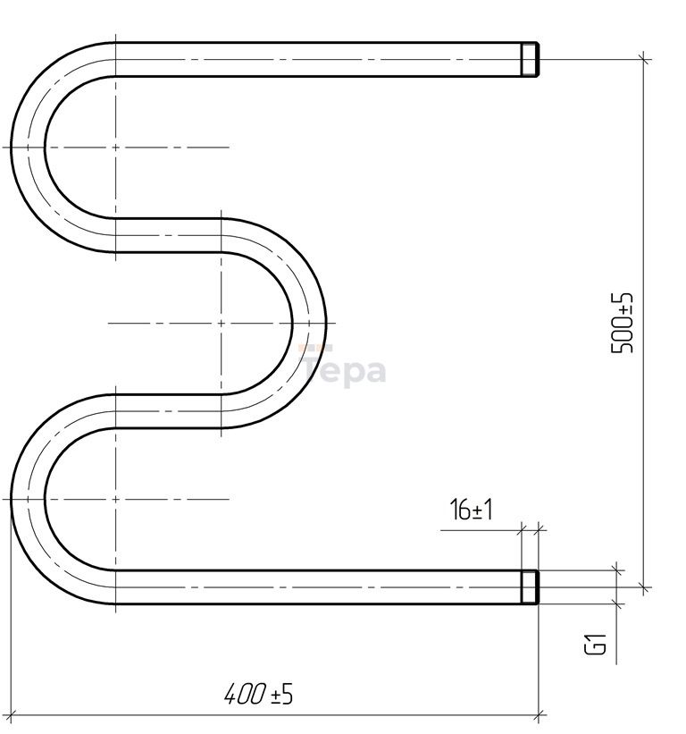 Водяной полотенцесушитель М-образный – купить в Москве | ТЕРА